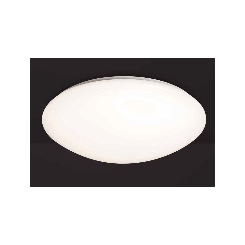 Zero E27 Ceiling/Wall Light, Large White Acrylic Fixture with Opal Shade