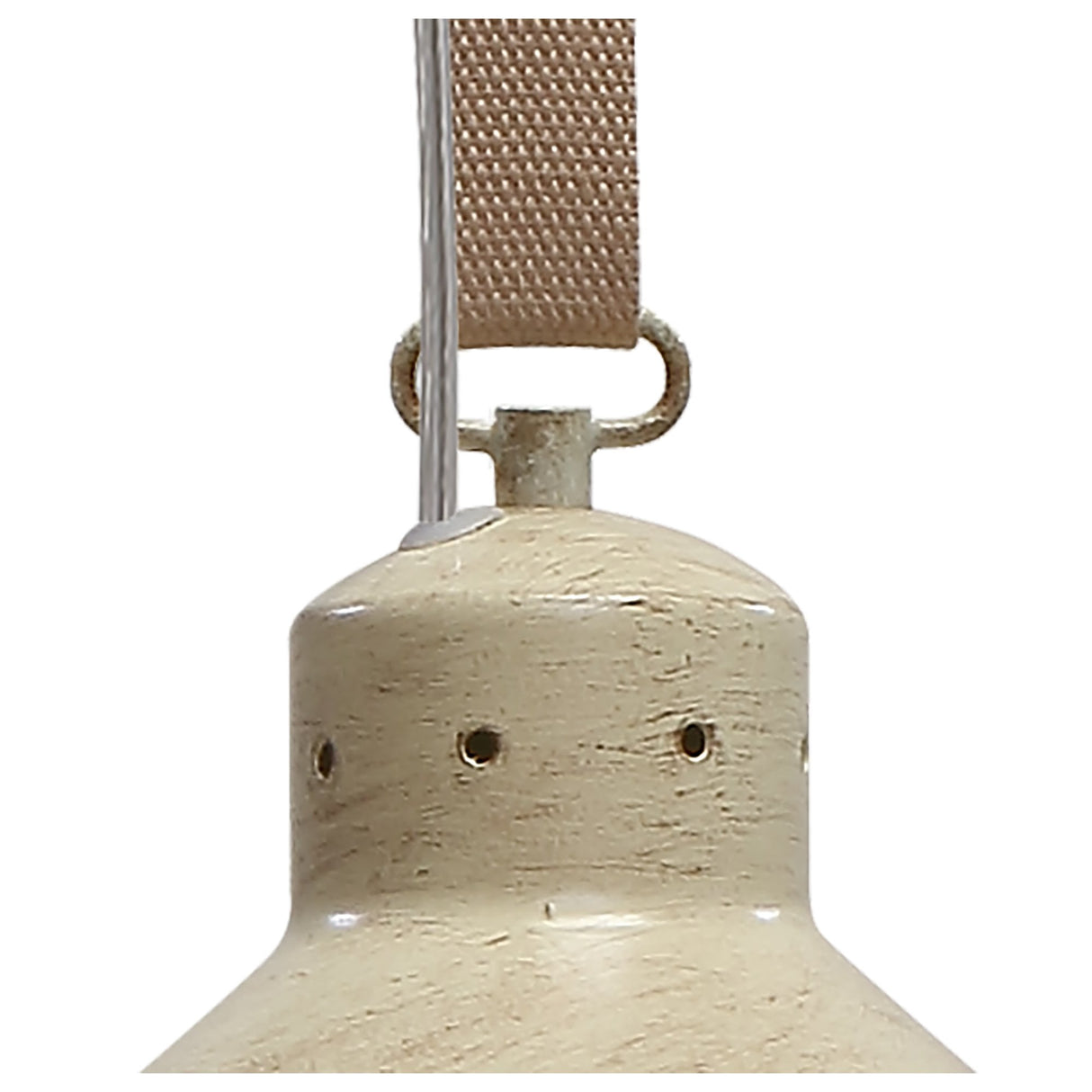 Vintage Industrial Pendant Light with Sand Metal Finish and Beige Strap
