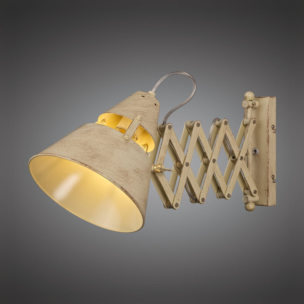 Vintage-Inspired Industrial Wall Light, Adjustable Sand Metal Finish