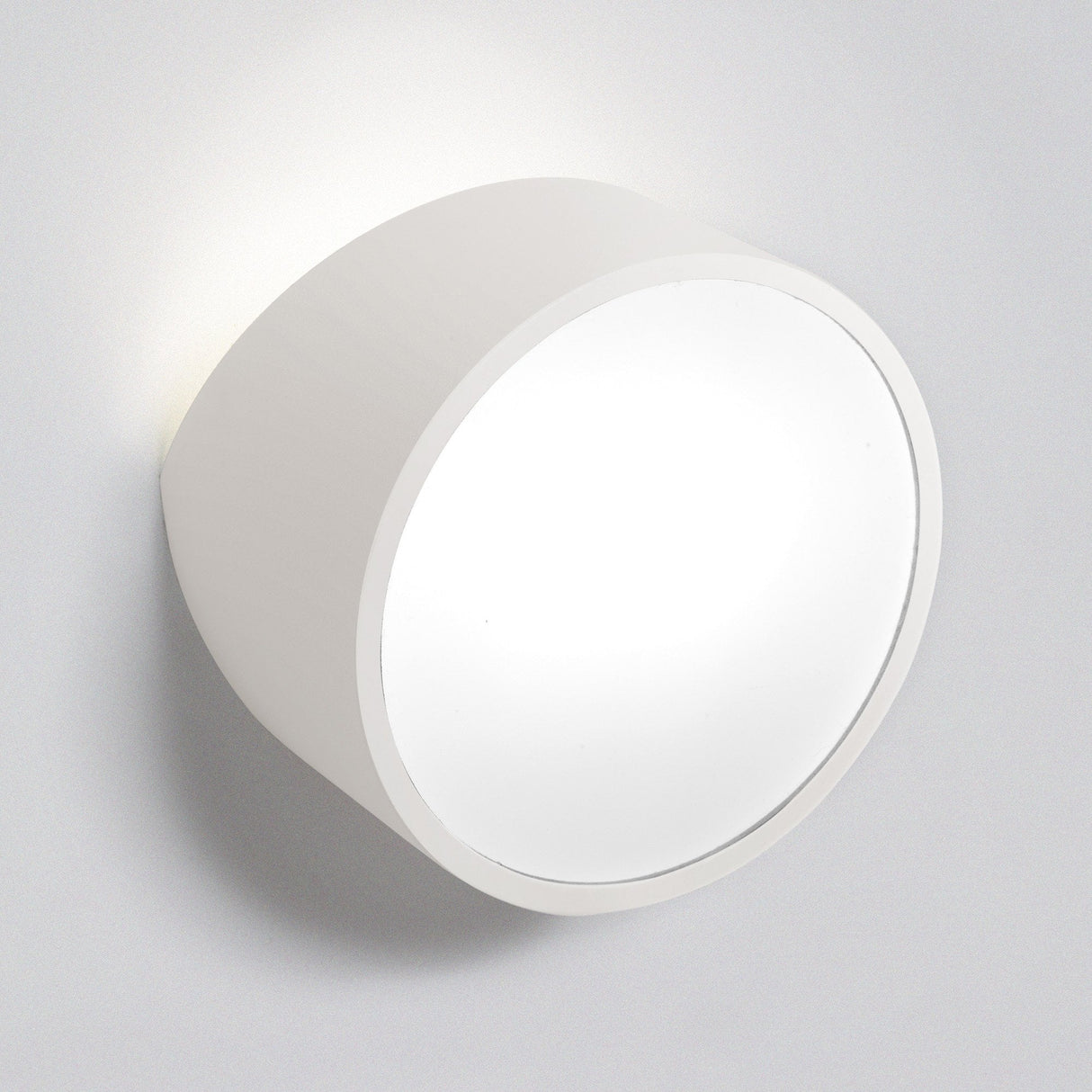 Sleek Matte White Mini Round Wall Light with LED Compatibility