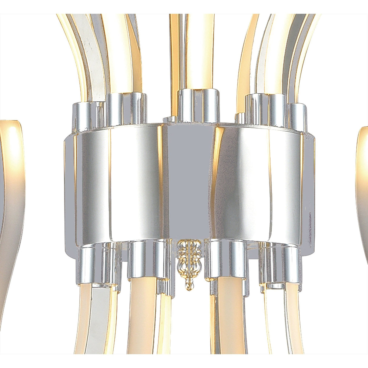 Versailles Flame-Inspired LED Pendant Light, 155W, 7461lm, Warm White 3000K, Chrome/Acrylic, 3-Year Warranty