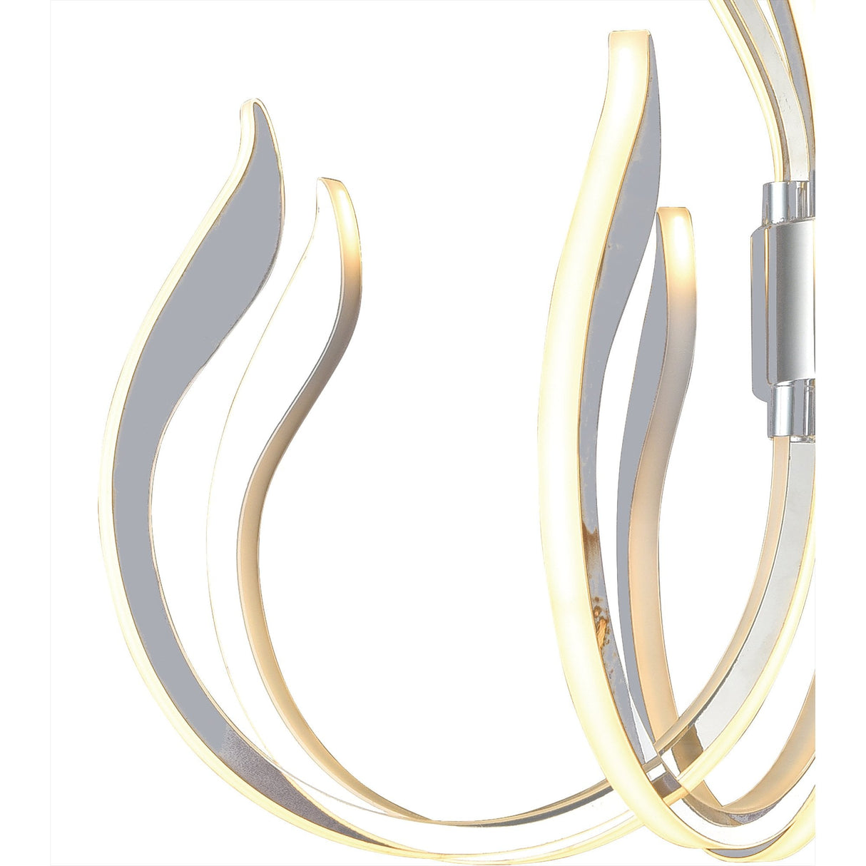 Versailles Flame-Inspired LED Pendant Light, 155W, 7461lm, Warm White 3000K, Chrome/Acrylic, 3-Year Warranty