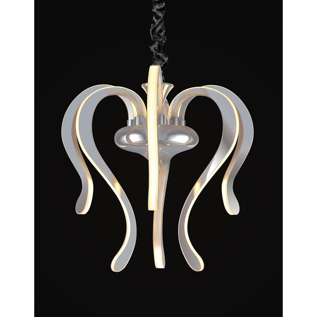 Versailles LED Flame-inspired Ceiling Light 57W, 3000K Polished Chrome with White Acrylic