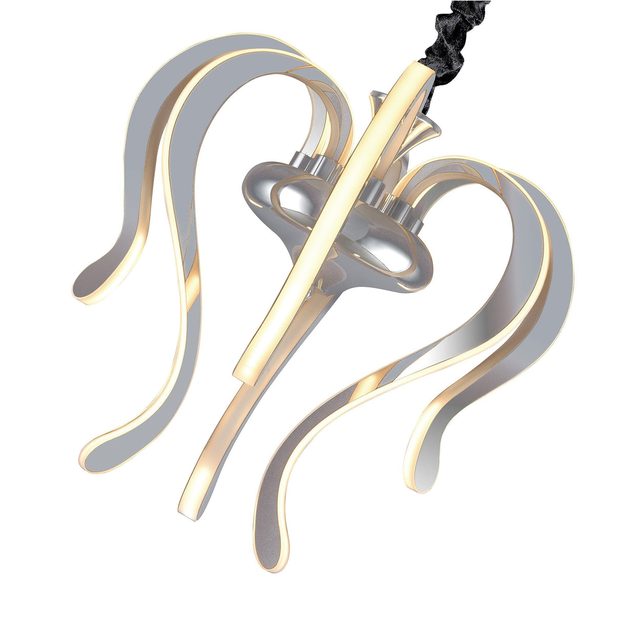 Versailles LED Flame-inspired Ceiling Light 57W, 3000K Polished Chrome with White Acrylic
