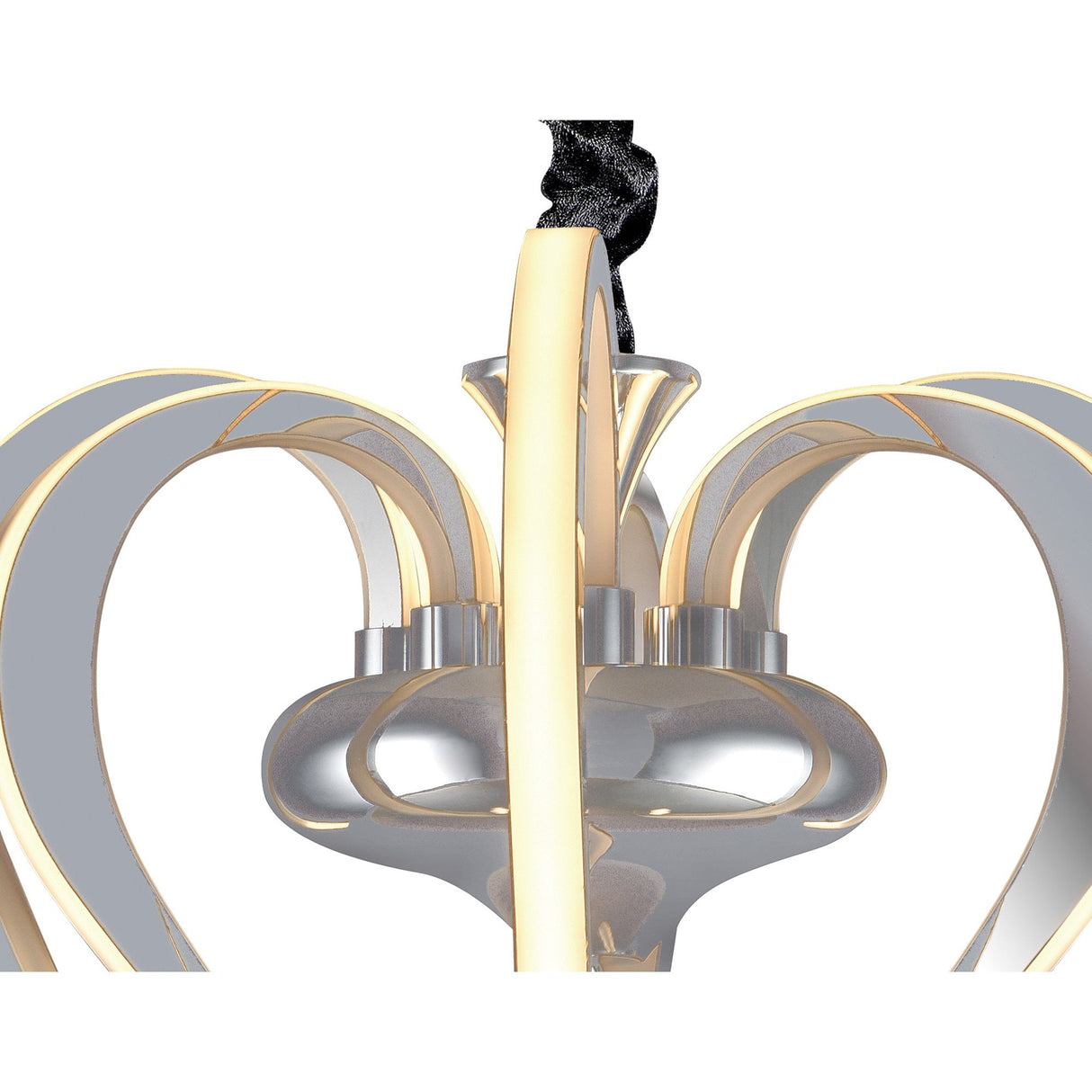 Versailles LED Flame-inspired Ceiling Light 57W, 3000K Polished Chrome with White Acrylic