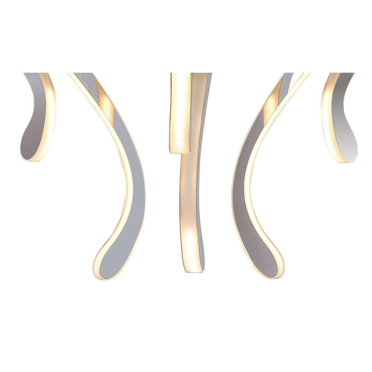 Versailles LED Flame-inspired Ceiling Light 57W, 3000K Polished Chrome with White Acrylic