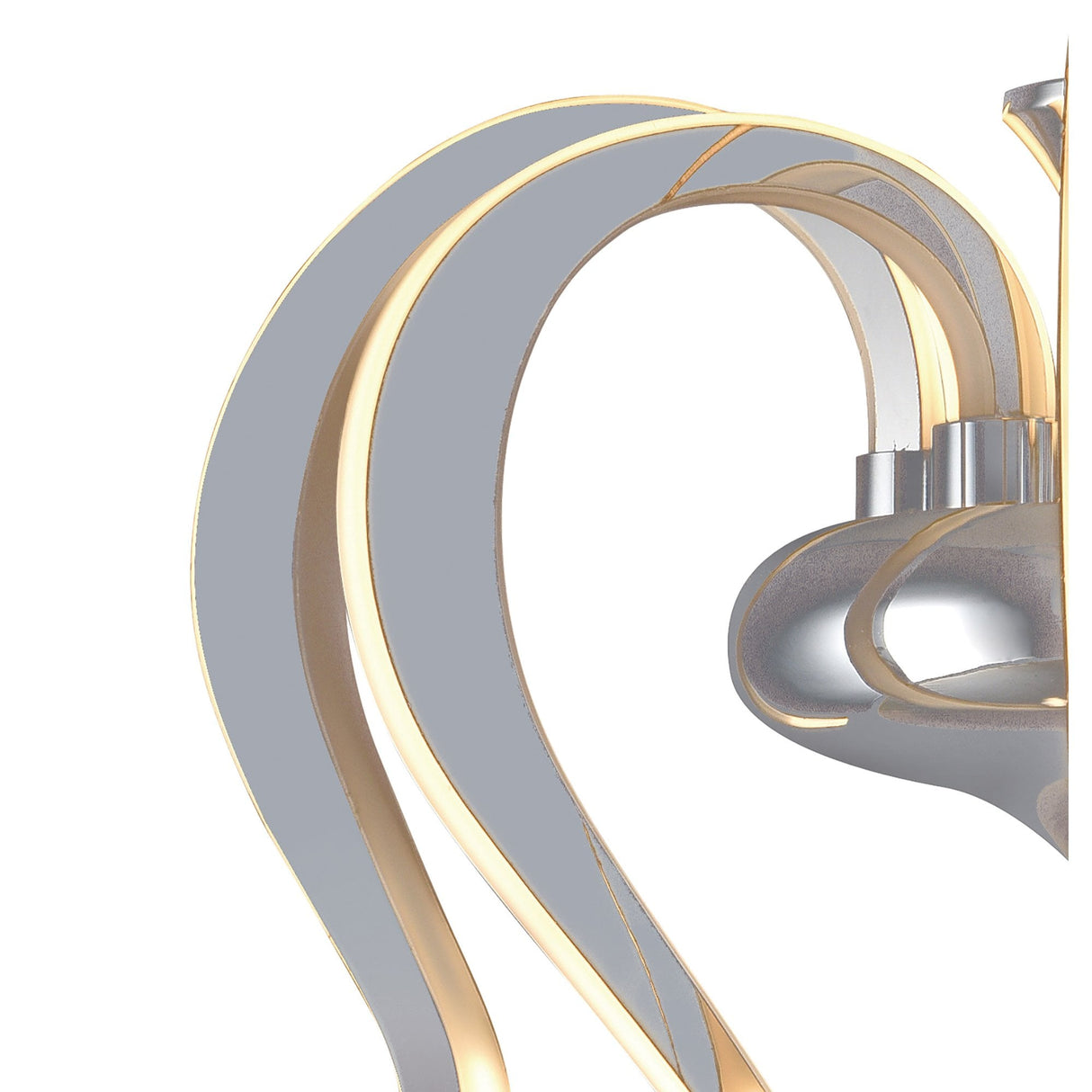 Versailles LED Flame-inspired Ceiling Light 57W, 3000K Polished Chrome with White Acrylic