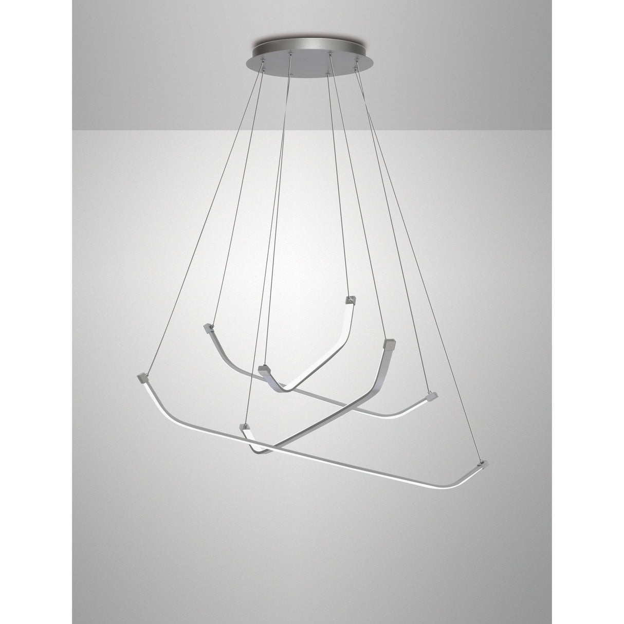 Papua LED Pendant Light 50W, 3900lm, Warm Chrome & White with Adjustable Suspension, 3-Year Warranty