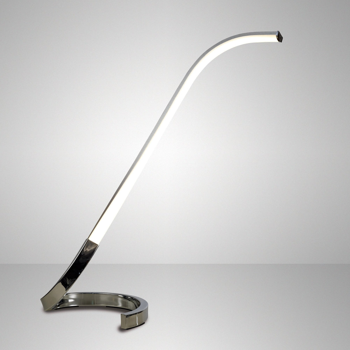 Papua Contemporary LED Table Lamp, 10W, 850lm, Warm White Chrome and Acrylic Design, 3-Year Warranty