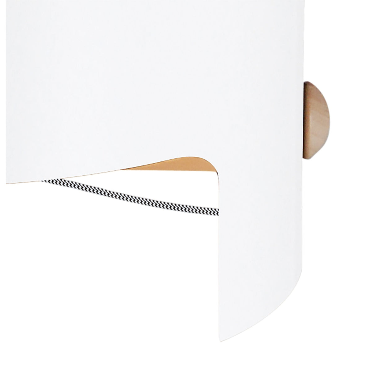 Wide Cube Table Lamp in White Metal and Wood - 1x40W