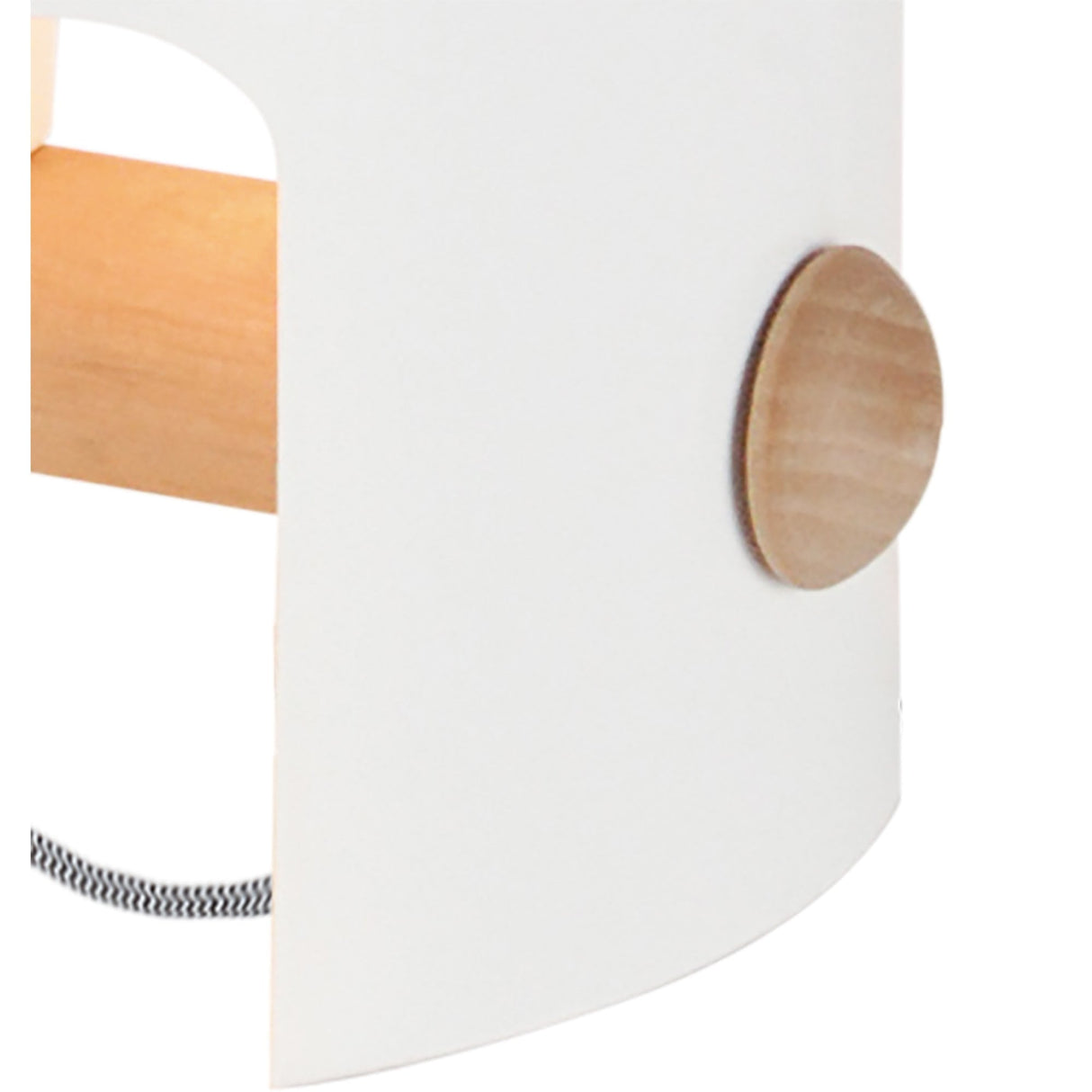 Modern Cube Tall Table Lamp, White Metal and Wood Finish