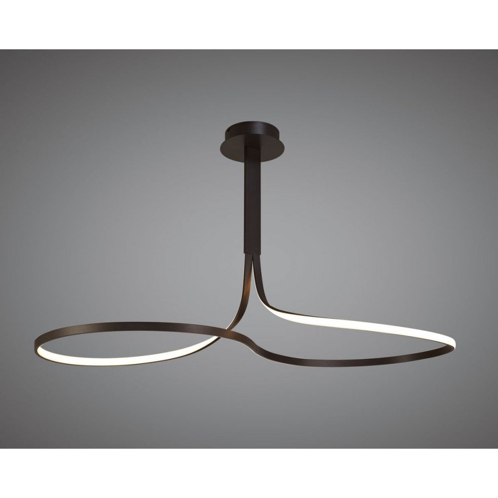 Nur XL Brown Oxide Ceiling Light with Integrated 50W LED, 2800K Warm White, Frosted Acrylic Design