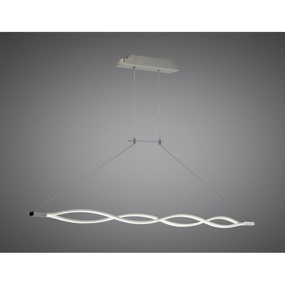 Sahara XL Designer Pendant: 42W LED, 3000K Warm White, Silver with Frosted Acrylic and Polished Chrome, Dimmable, Large-Scale Artistic Illumination.
