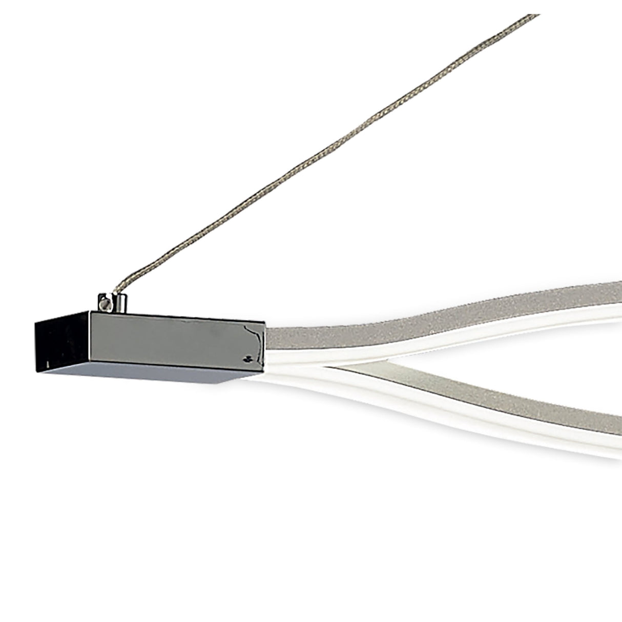 Sahara XL Designer Pendant: 42W LED, 3000K Warm White, Silver with Frosted Acrylic and Polished Chrome, Dimmable, Large-Scale Artistic Illumination.