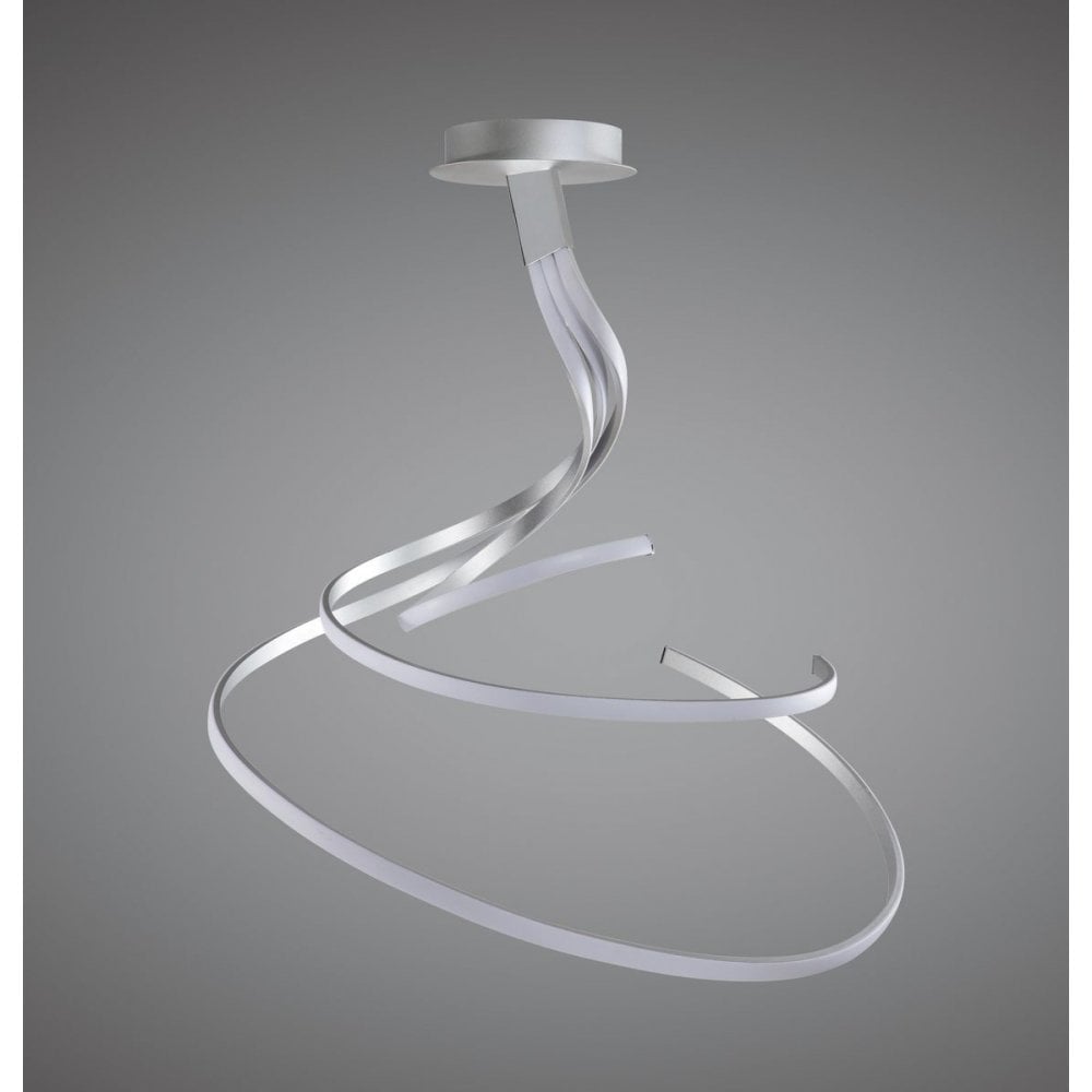 Nur XL Semi Ceiling Light - Sleek 80W LED, 3000K Warm White, Silver Finish, Dimmable, 3-Year Warranty