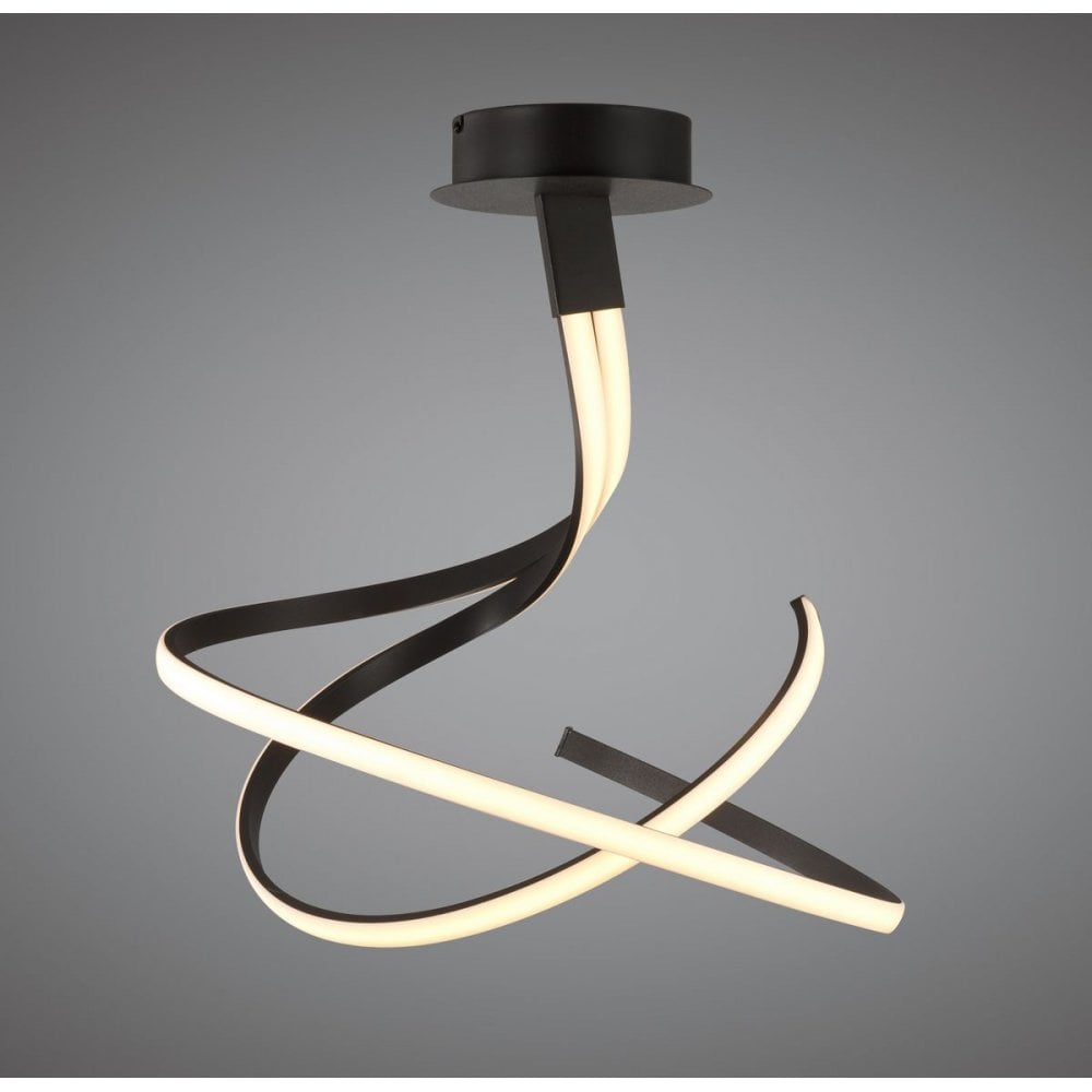 Nur BR Semi Ceiling Light - 50W LED, 2800K Warm White, Frosted Acrylic & Brown Oxide, Dimmable, 3-Year Warranty