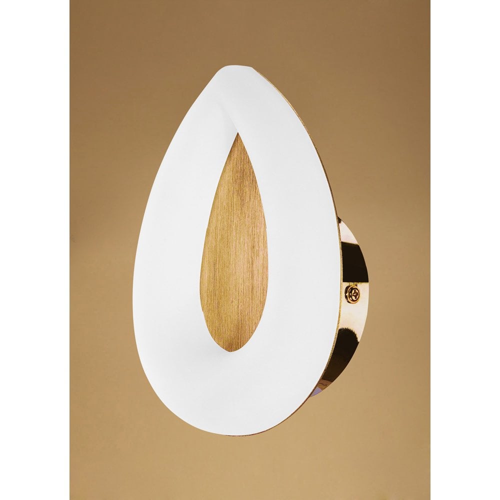 Elegant Juno Wall Lamp - 5W LED, Satin Gold, Frosted Acrylic Design