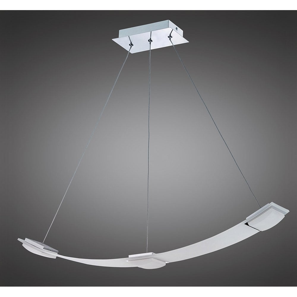 Thea Pendant Light: 3 Light LED, Satin Aluminium & Frosted Acrylic, 3000K Warm White, 1890 Lumens, 3-Year Warranty