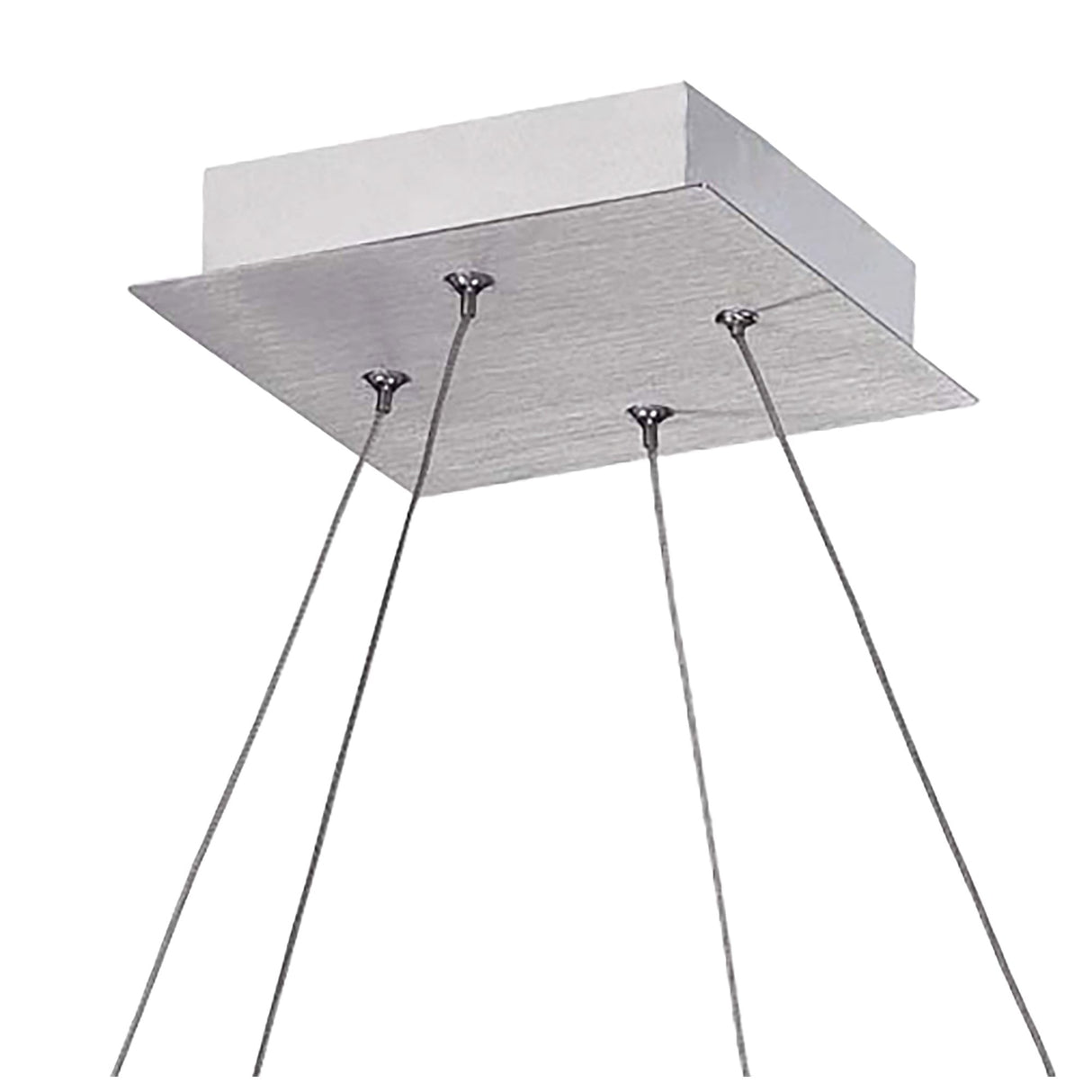 Thea Pendant Modern Hammock LED Light Fixture, 4x28W, Satin Aluminium with Frosted Acrylic