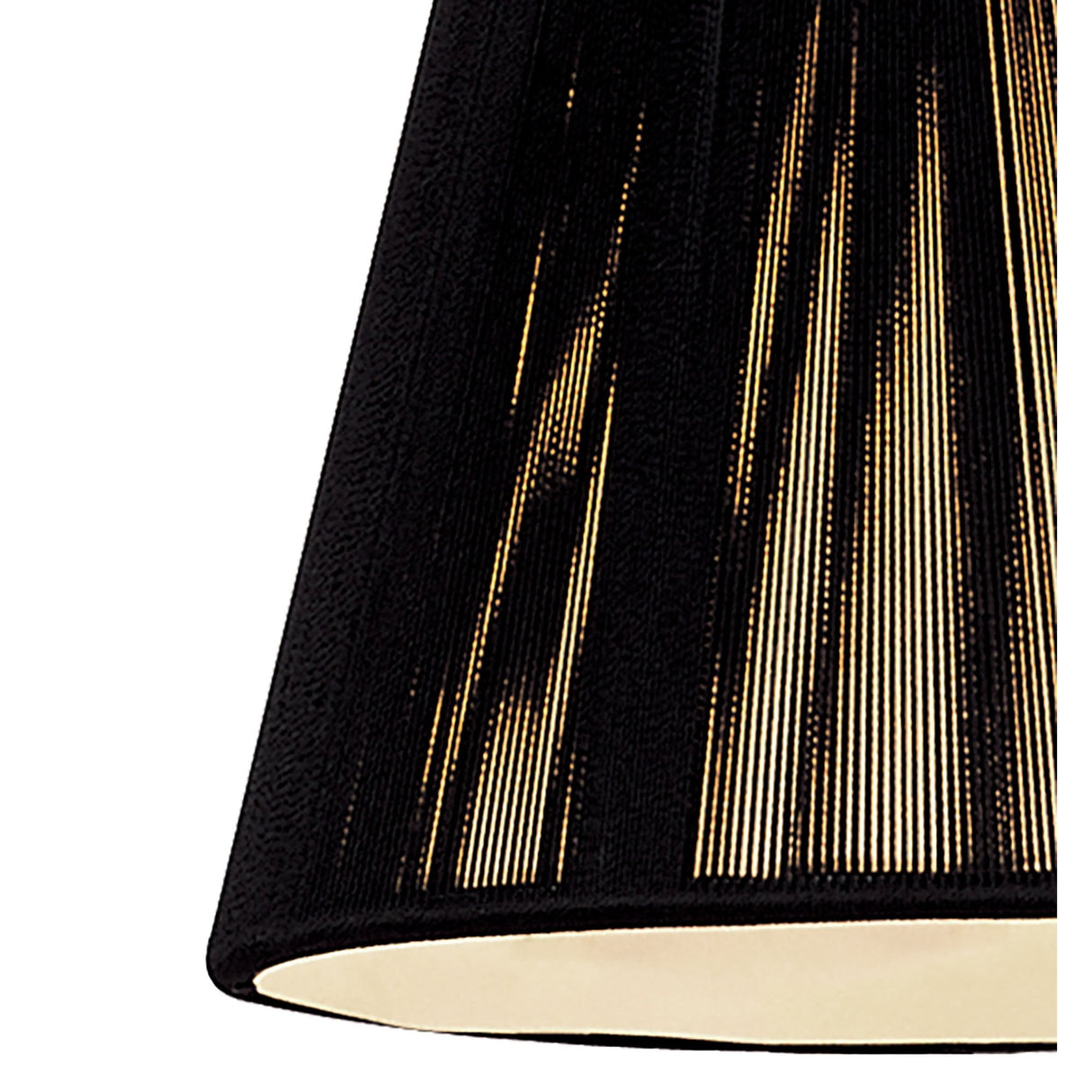 Elegant Black Silk Clip-On String Shade - 80/130mm x 110mm