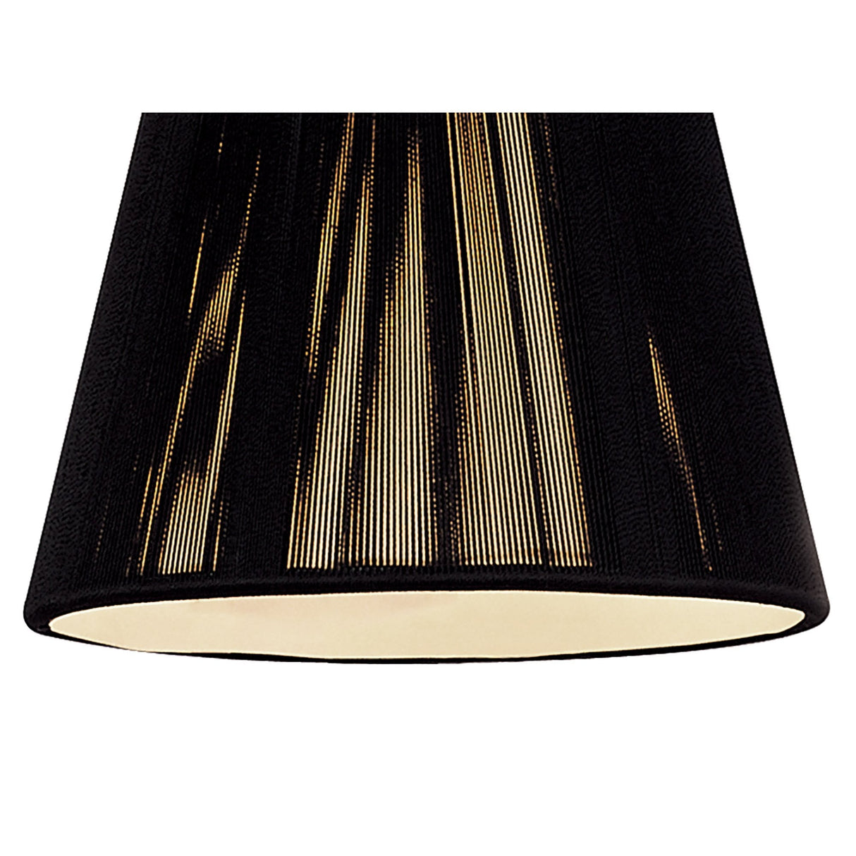Elegant Black Silk Clip-On String Shade - 80/130mm x 110mm