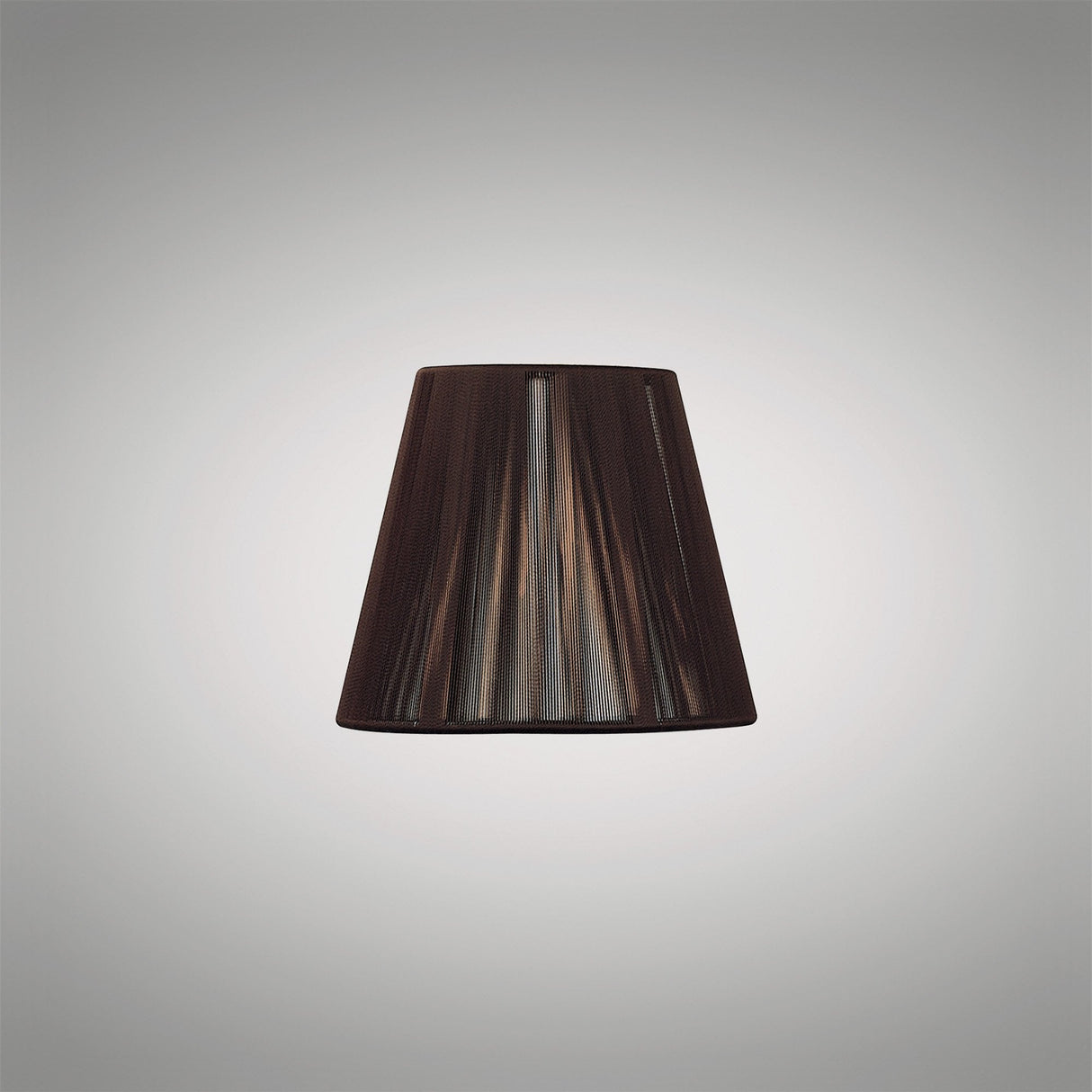 Elegant Dark Brown Clip-On Silk String Shade - 80/130mm x 110mm