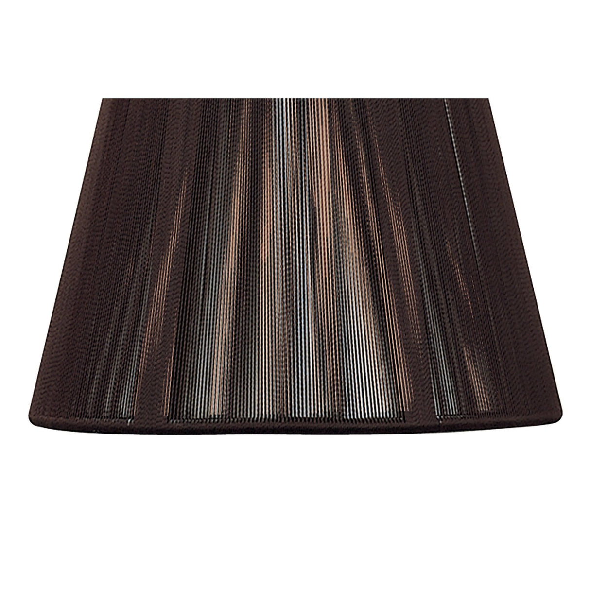 Elegant Dark Brown Clip-On Silk String Shade - 80/130mm x 110mm