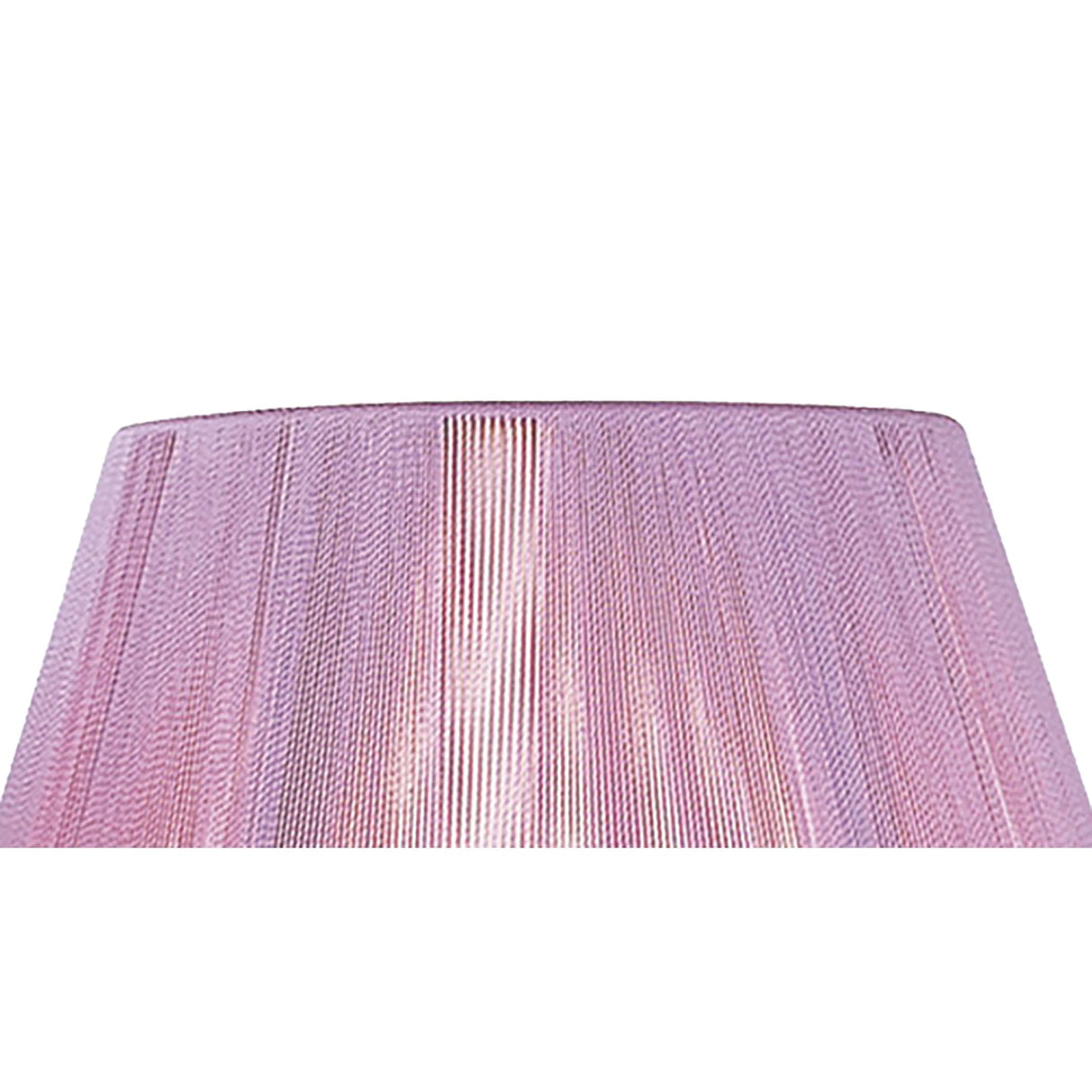 Lilac Pink Silk String Lampshade with Chrome Lining, 190/300mm x 195mm