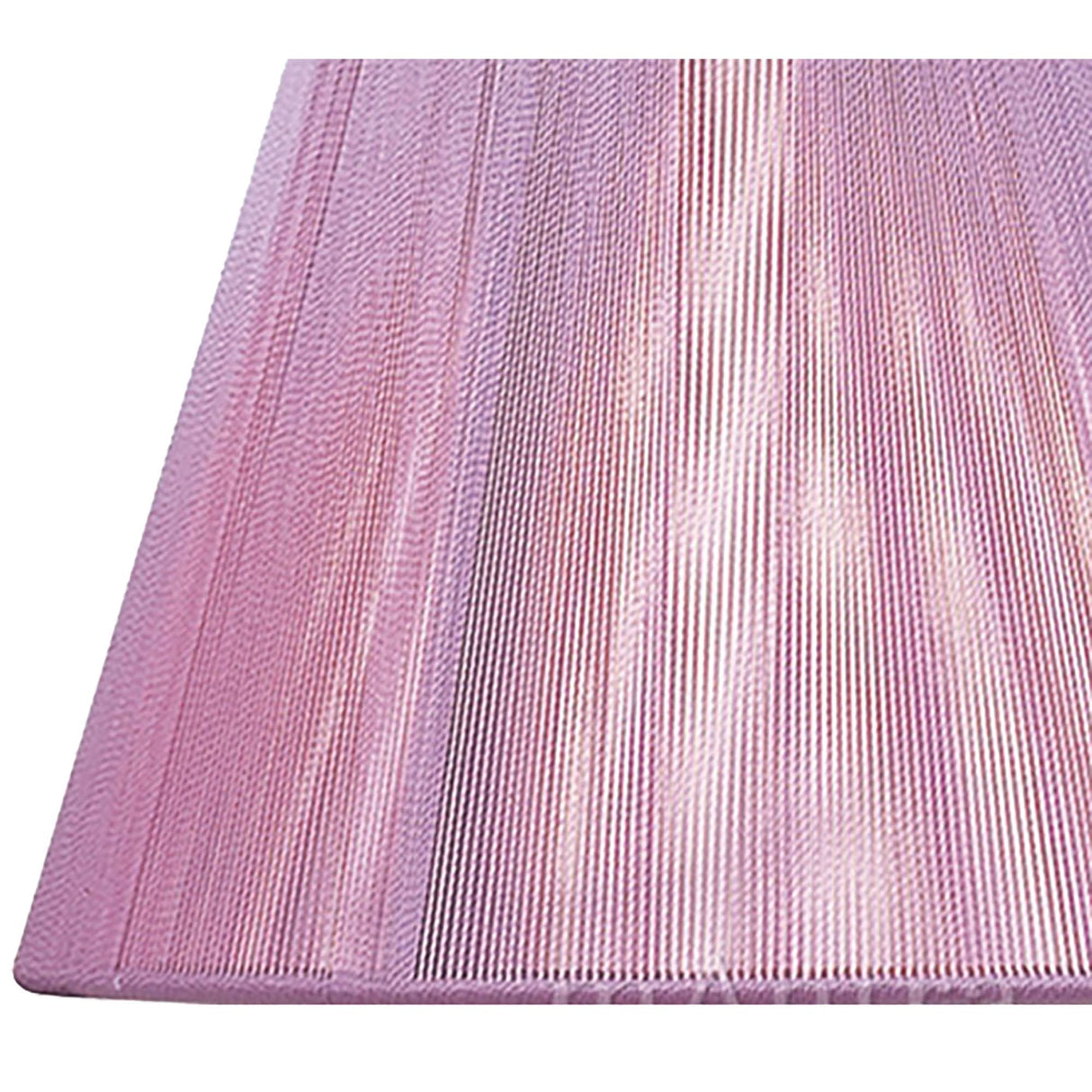 Lilac Pink Silk String Lampshade with Chrome Lining, 190/300mm x 195mm