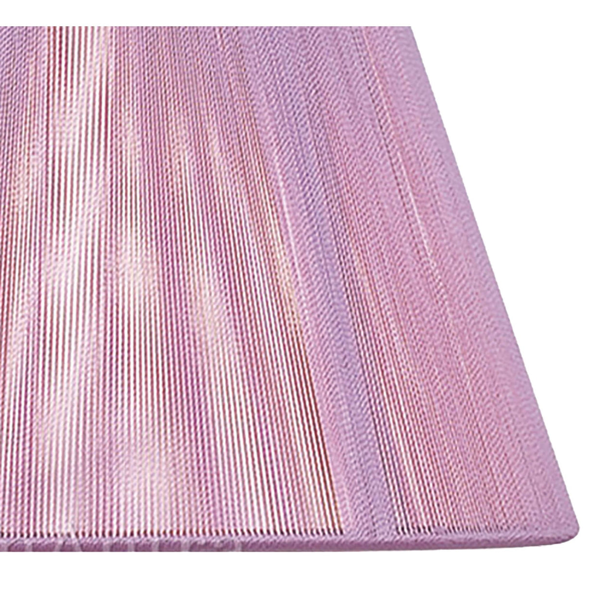 Lilac Pink Silk String Lampshade with Chrome Lining, 190/300mm x 195mm