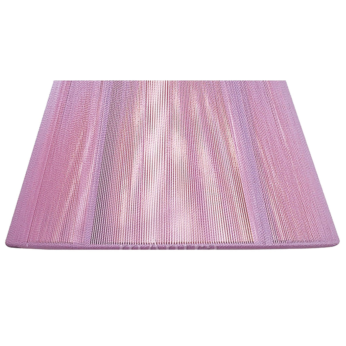 Lilac Pink Silk String Lampshade with Chrome Lining, 190/300mm x 195mm