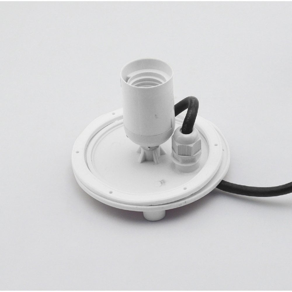 Sleek White Huevo IP44 Outdoor Light with 5M Cable and E27 Socket