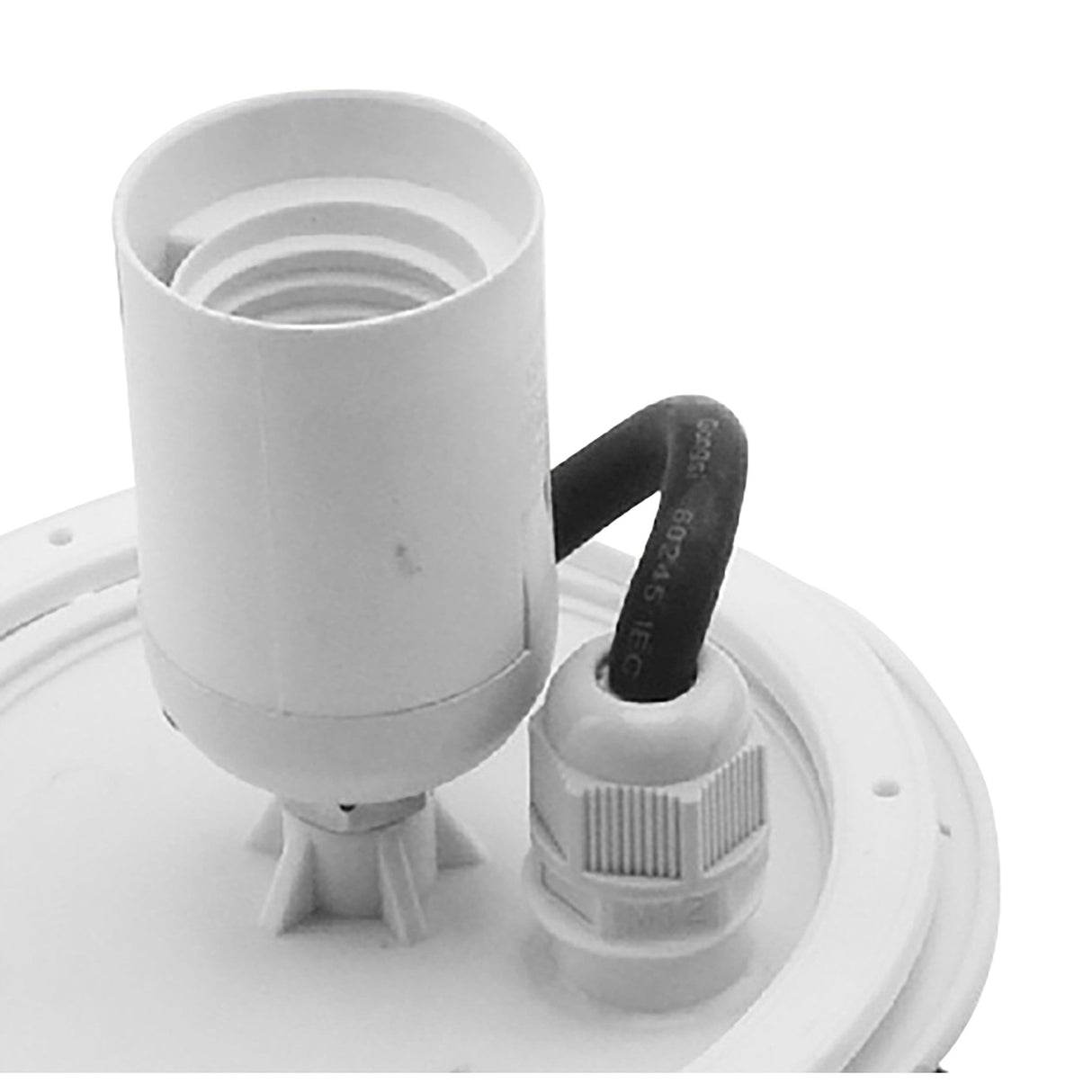 Sleek White Huevo IP44 Outdoor Light with 5M Cable and E27 Socket