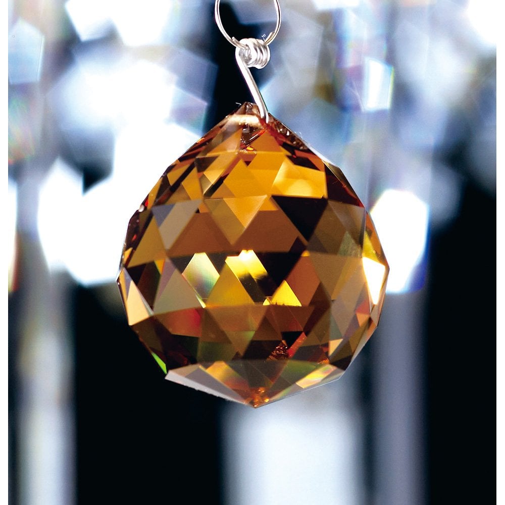 Amber Crystal Sphere, 30mm - Elegance by Diyas Design