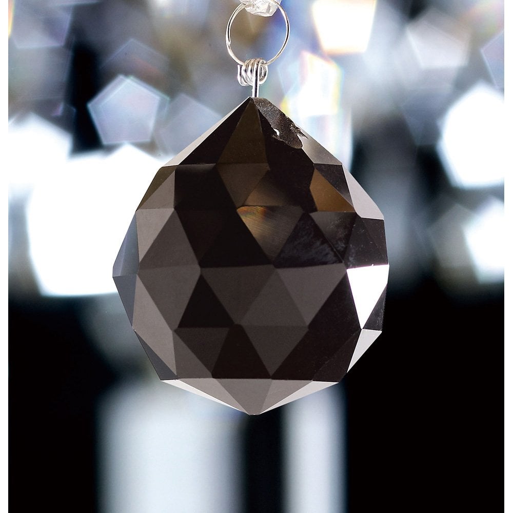 Black Crystal Sphere Charm - 40mm