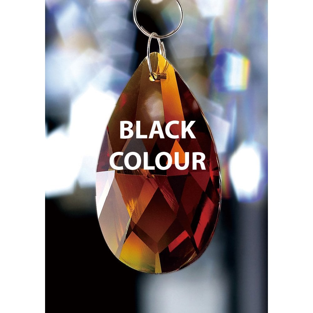 Sleek Black Crystal Pendant Without Ring - 38mm