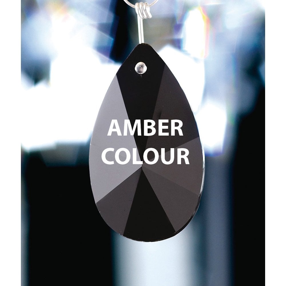 Amber Crystal Star Facet Pendant 50mm