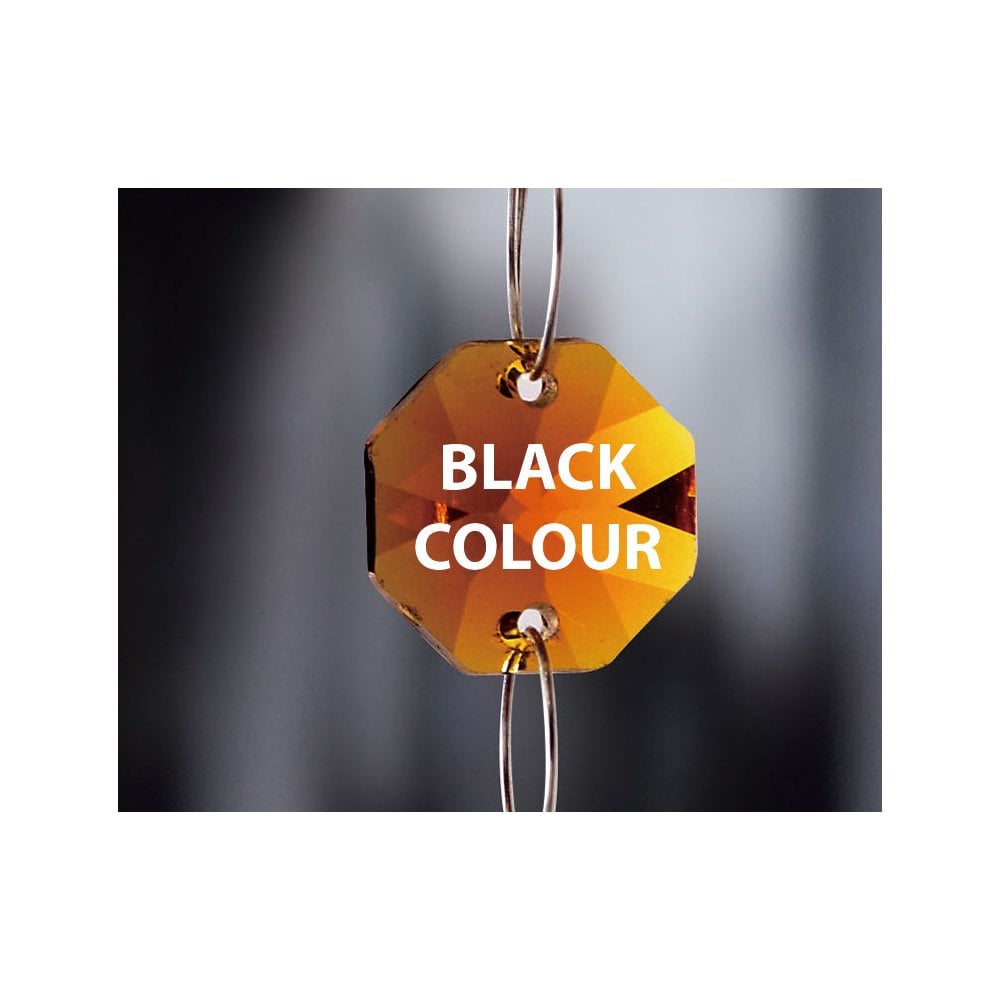 Elegant Black Crystal Octagon Pendant 14mm