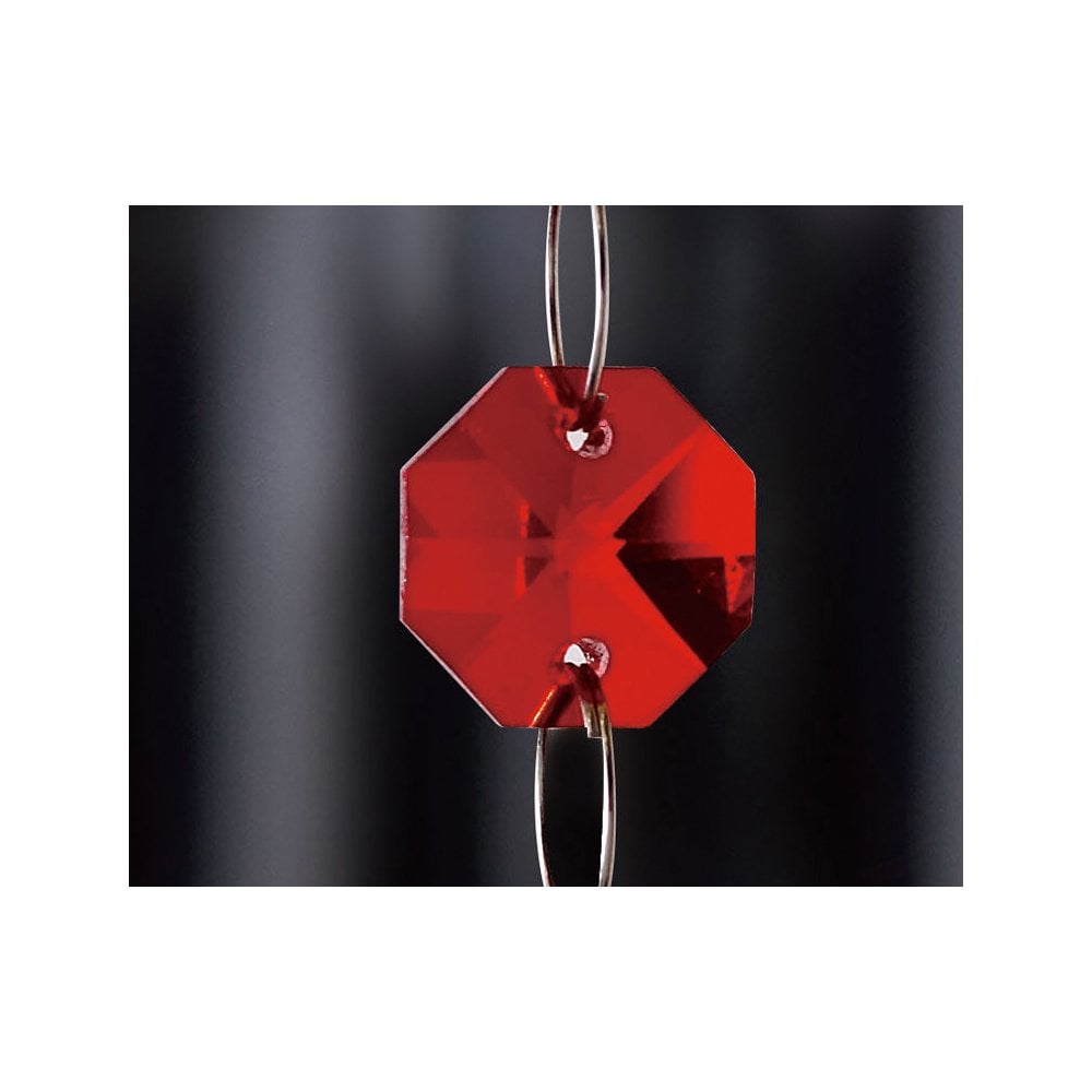 Radiant Red Crystal Octagon Pendant 14mm