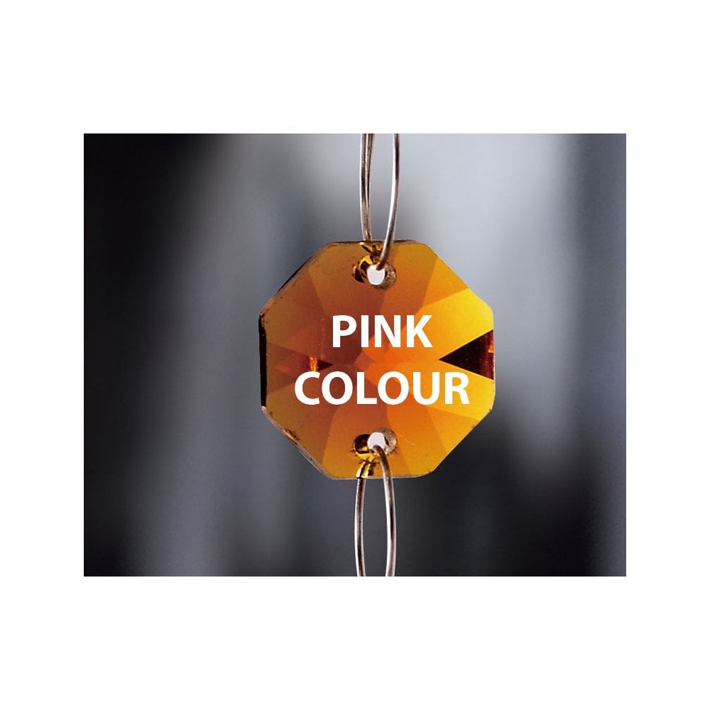 Pink Diyas Crystal Octagon Gem 14mm