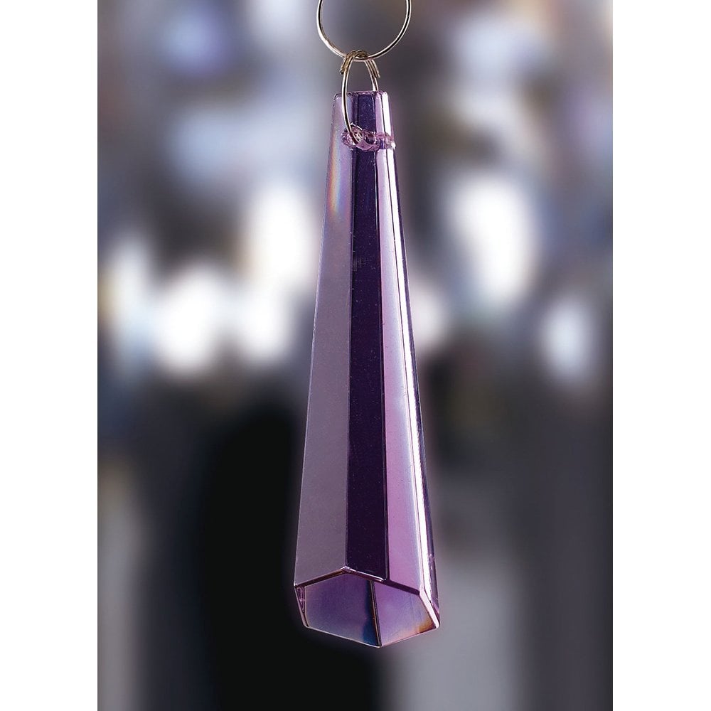 Lilac Hexagonal Crystal Pendant 62mm