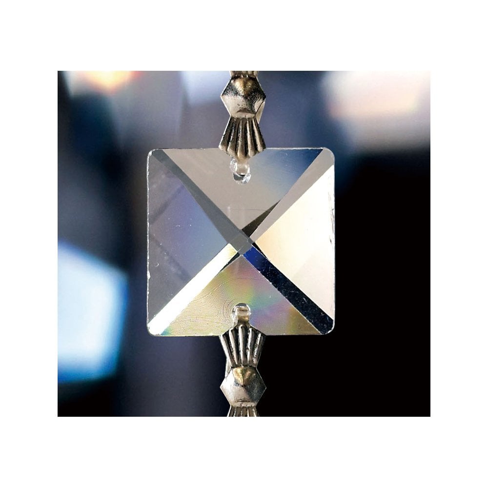 Crystal Quadrilateral Clear Jewel Pendant 16mm