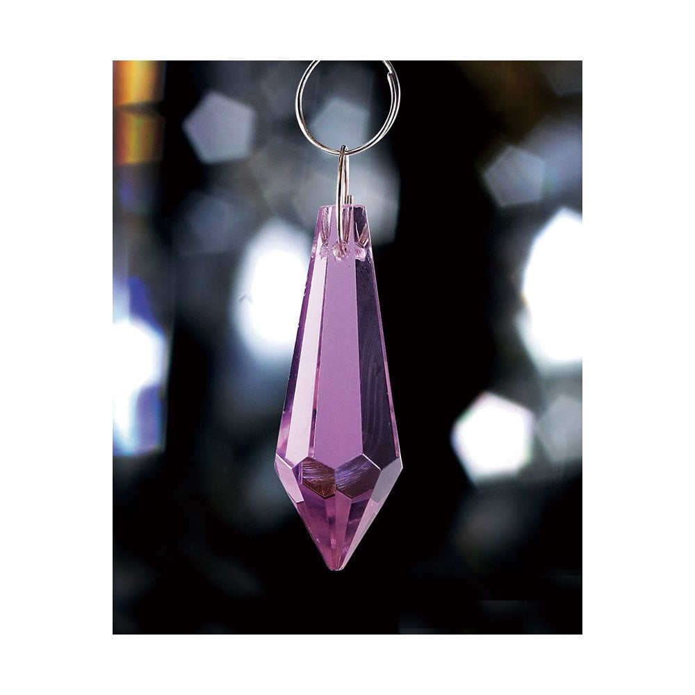 Lilac Crystal Drop Pendant 36mm Without Ring