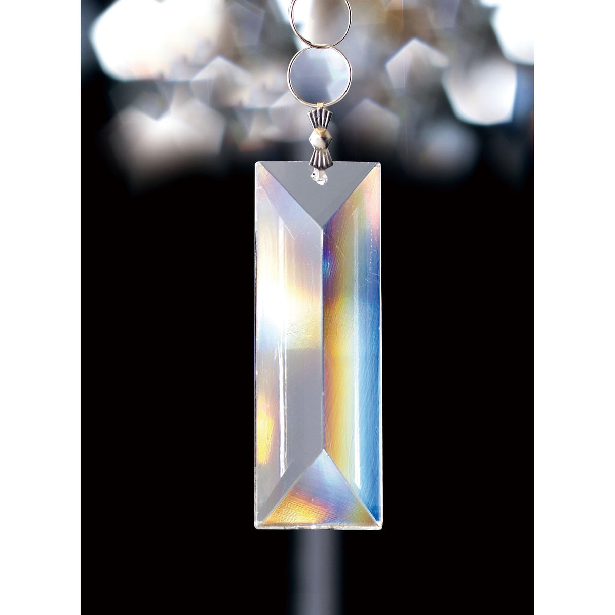 Elegant Clear Crystal Pendant Rectangle with Hole - 62x22mm
