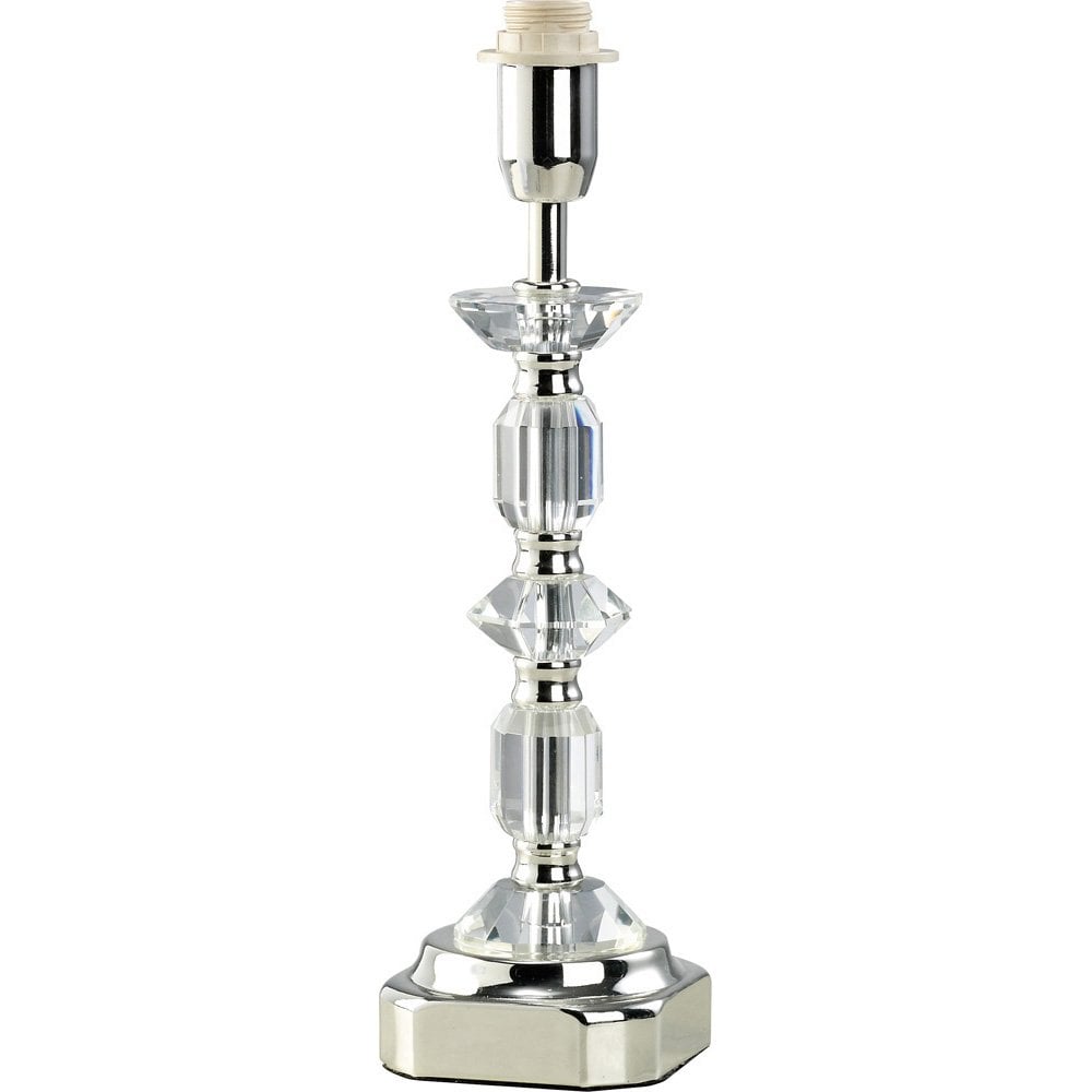 Sora Crystal Elegance: Silver Finish Table Lamp Without Shade, 1 Light