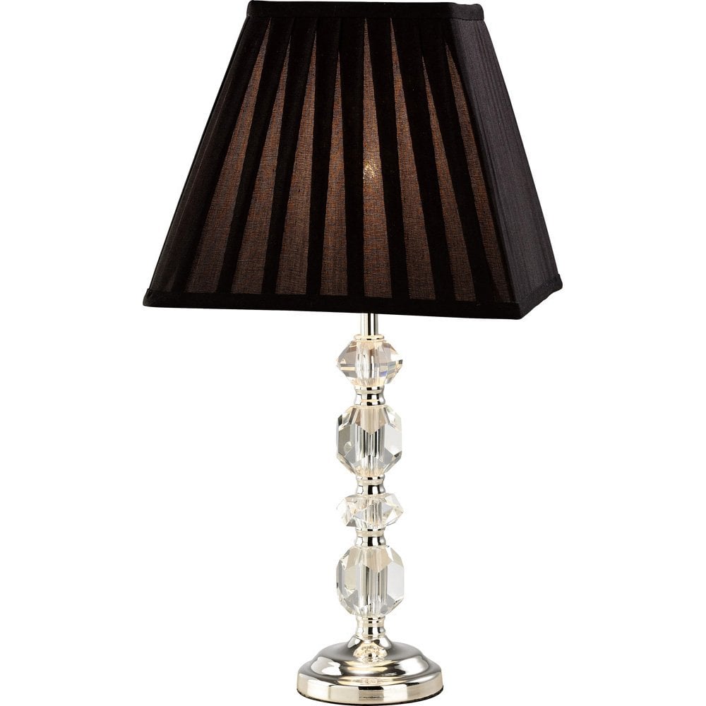 Dana Crystal Accent Lamp Without Shade - Silver Finish