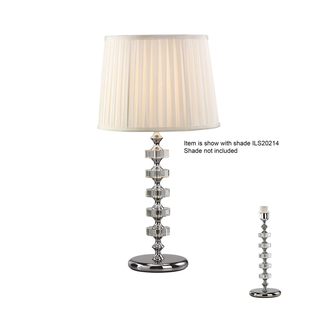 Elenor Silver Crystal Table Lamp Base by Diyas Design Team
