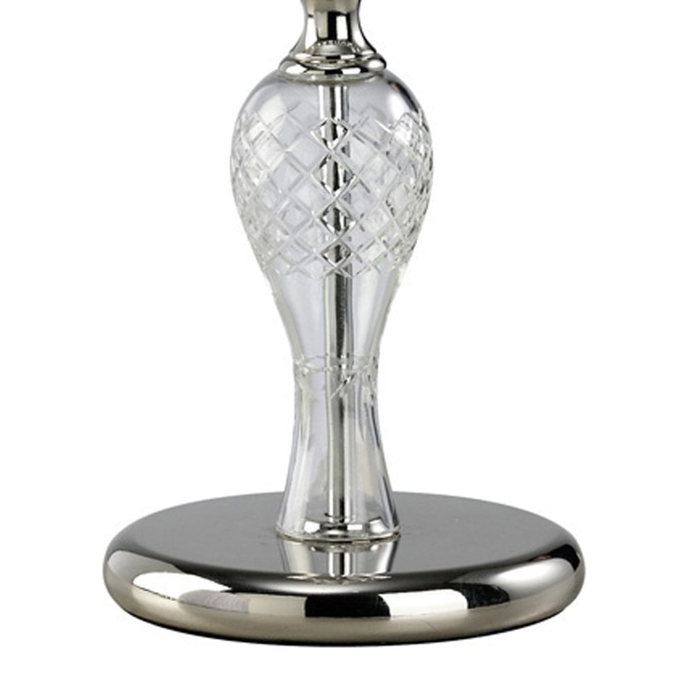 Elegant Albas Crystal Lamp Base in Silver Finish (Shade Not Included)