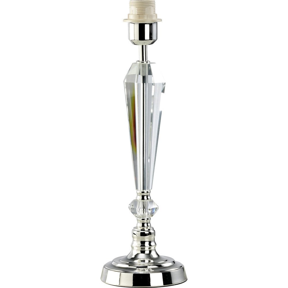 Freya Elegance Crystal Table Lamp in Silver - Shade Not Included