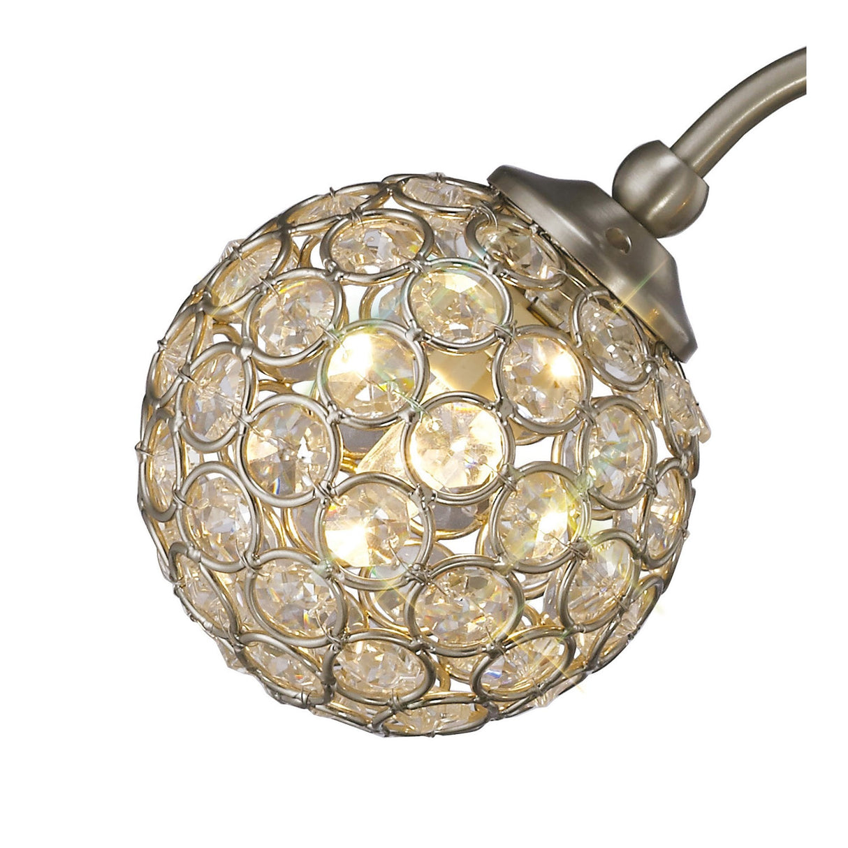 Apollo Dual Light Satin Nickel and Crystal Wall Sconce